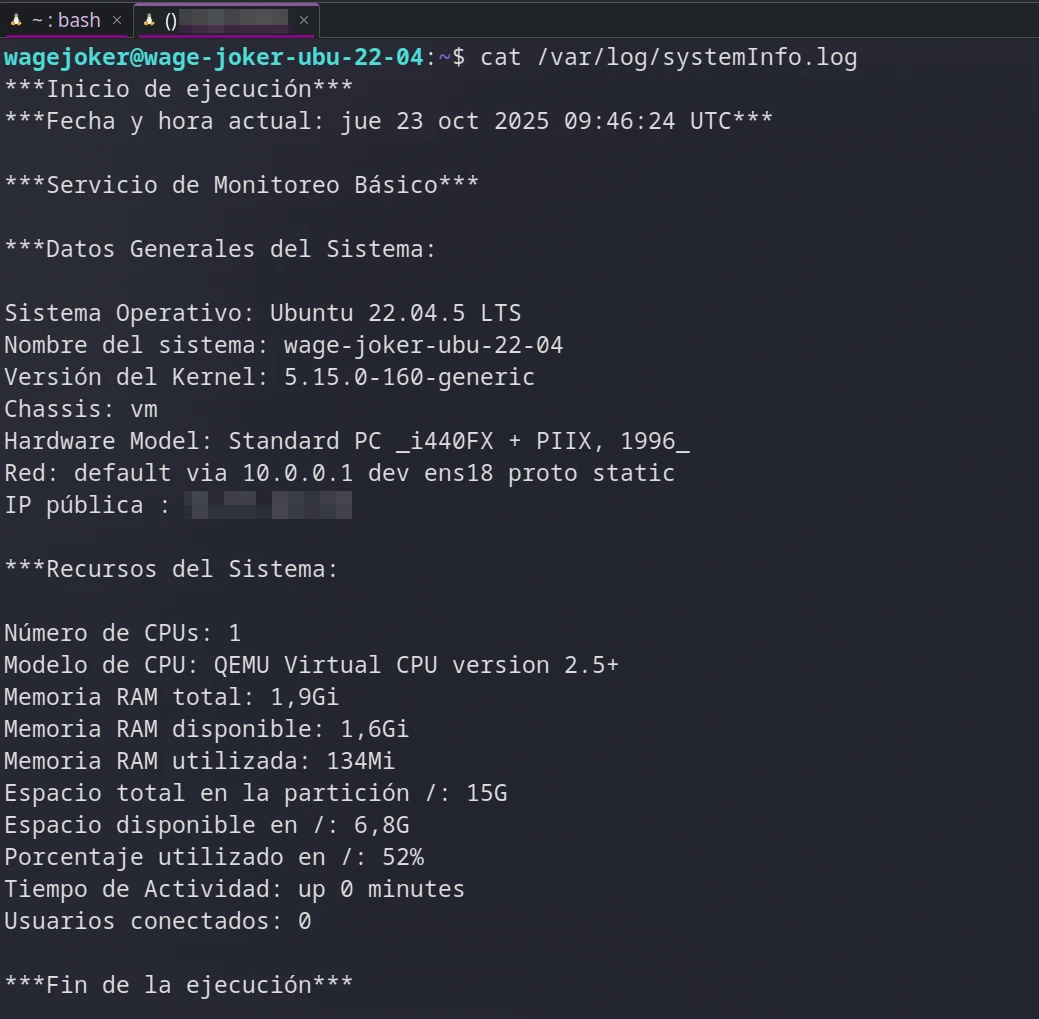 Ver el archivo de salida-output, uno de los métodos de verificación.